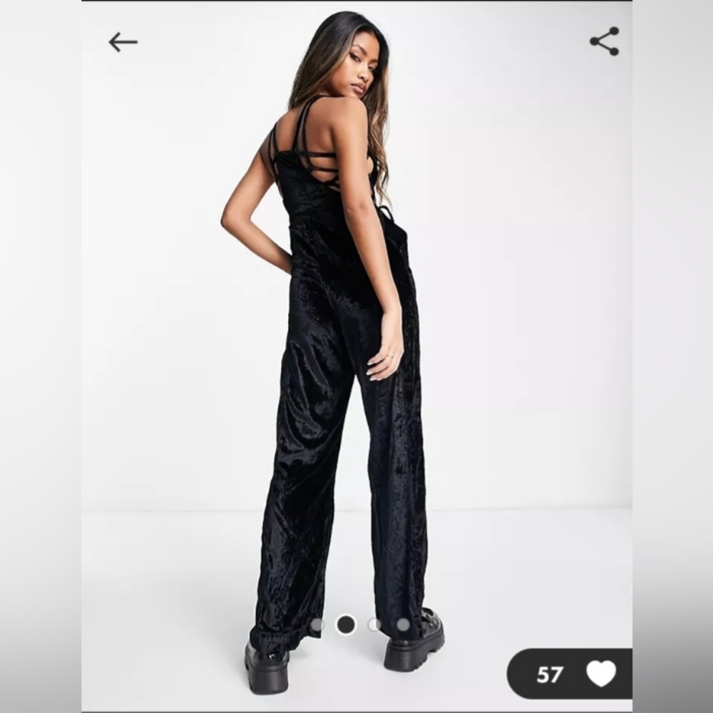 Free people black velvet jumpsuit - Picture 2 of 15